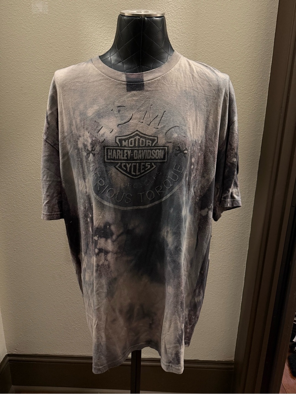 Harley-Davidson Black and Gray Tie-Dye Logo Short Sleeve T-Shirt